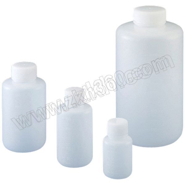 AS ONE/亚速旺 PE瓶（圆形窄口白色）已灭菌 250ml 15-0303-55 材质：瓶体／HDPE（高密度聚乙烯）、盖子／PP（聚丙烯） 使用温度范围：0～75℃ 1个