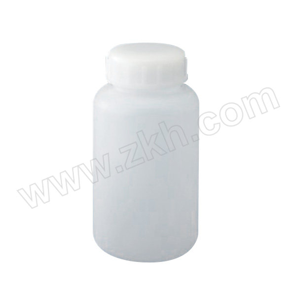 NIKKO 标准规格瓶(圆形广口) 白色 500ml 10-2827-55 瓶体／HDPE（高密度聚乙烯） 盖子／PP（聚丙烯） 使用温度范围：0～70℃ 500mL 1个