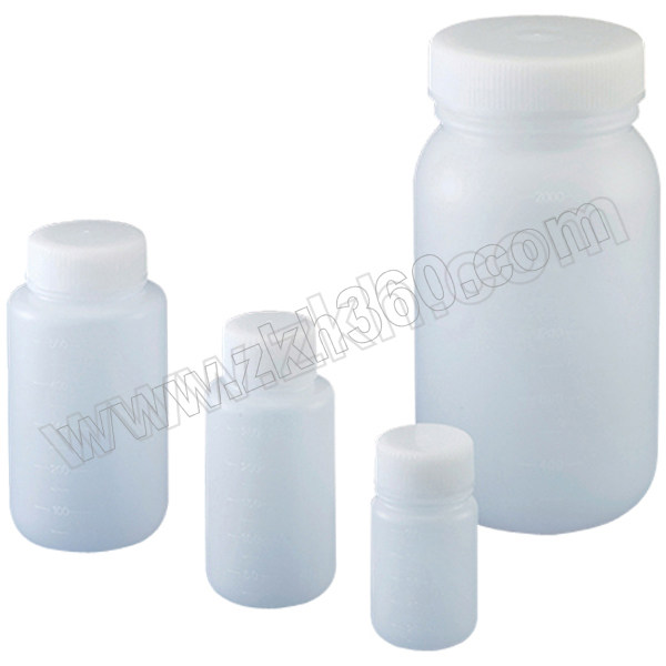 NIKKO PE瓶（圆形广口白色）已灭菌250ml 15-1303-55 瓶体／HDPE 盖子／PP 使用温度范围0～75℃ 250mL*200个 1箱