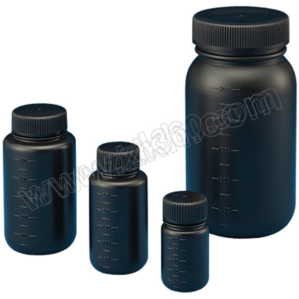NIKKO PE瓶（圆形广口遮光）已灭菌 250ml 15-3303-55 瓶体／HDPE 盖子／PP 使用温度范围0～75℃ 250mL*200个 1箱