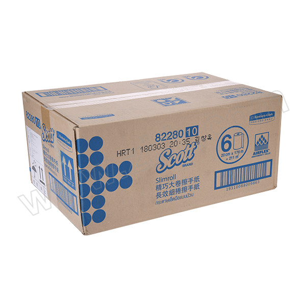 KIMBERLY-CLARK/金佰利 AIRFLE精巧大卷擦手纸 82280 176m×203mm 221g 6卷 1箱