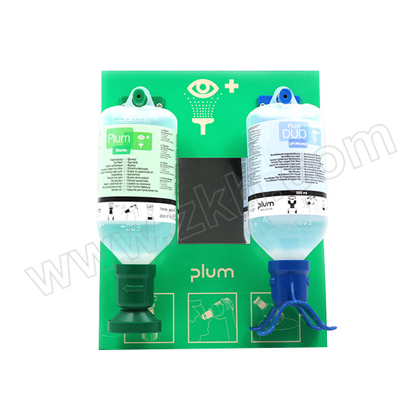 PLUM 洗眼液套装 4695 16盎司单眼+16盎司双眼+双挂板 (500ml)弱酸、弱碱、颗粒物、粉尘洗眼液 1套