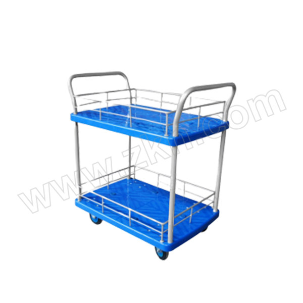 STOREWA/斯多瓦 静音150kg双层护栏式手推车(双扶手） PLA150Y-T2-HL2-D 台面尺寸730×490mm 载重150kg 1个