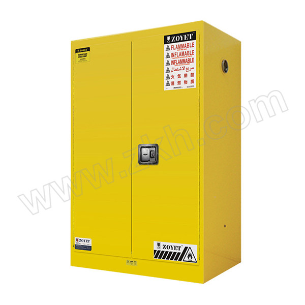 ZOYET/众御 易燃液体安全柜 ZYC0045 45gal/170L 高1650mm 宽1090mm 深460mm 双门 手动 黄色 1台