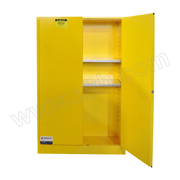 ZOYET/众御 易燃液体安全柜 ZYC0060 60gal/227L 高1650mm 宽860mm 深860mm 双门 手动 黄色 1台
