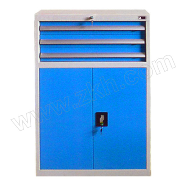VBANG/位邦 3抽双门标准工具柜 QH01352B 外形尺寸900×500×1050mm 蓝色(1个层板) 1个