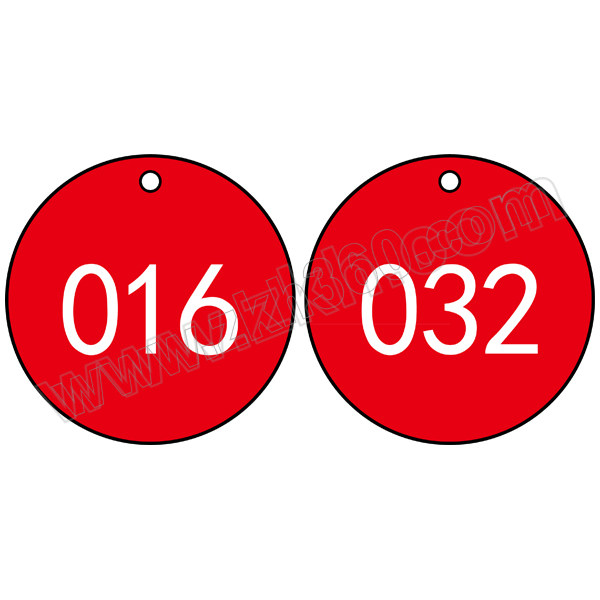 SAFEWARE/安赛瑞 塑料号码吊牌 14841 圆形 Φ31.8mm 红底白字 号码从001到100 1包