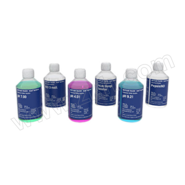 METTLER TOLEDO/梅特勒-托利多 四合一溶液套装 30095314 共6瓶x250ml 包括pH4.01/7.00/9.21缓冲液+胃蛋白酶/盐酸清洗液+InLab电极储存液+3M KCL溶液 1套