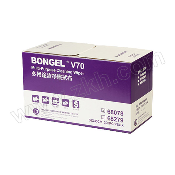 JEENOR/洁诺 BONGEL V70多用途洁净擦拭布 68279 白色 300×350mm 1/4折叠式 1盒