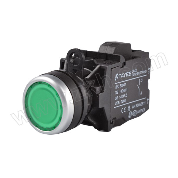 TAYEE/天逸 LA42带灯平钮 LA42PD-11/DC24V/G 1个