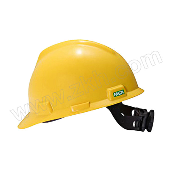 MSA/梅思安 V-Gard PE标准型安全帽 10172902 黄色 超爱戴帽衬 针织布吸汗带 D型下颏带 1顶