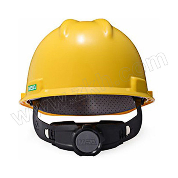 MSA/梅思安 V-Gard PE标准型安全帽 10172902 黄色 超爱戴帽衬 针织布吸汗带 D型下颏带 1顶