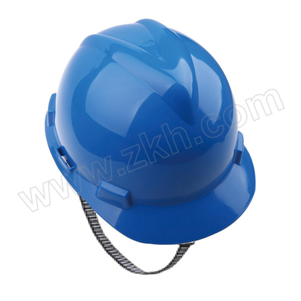 MSA/梅思安 V-Gard PE标准型安全帽 10172905 蓝色 超爱戴帽衬 针织布吸汗带 D型下颏带 1顶