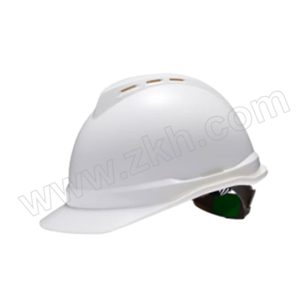 MSA/梅思安 V-Gard500 PE豪华型有孔安全帽 10172512 白色 带透气孔 超爱戴帽衬 针织布吸汗带 D型下颏带 1顶
