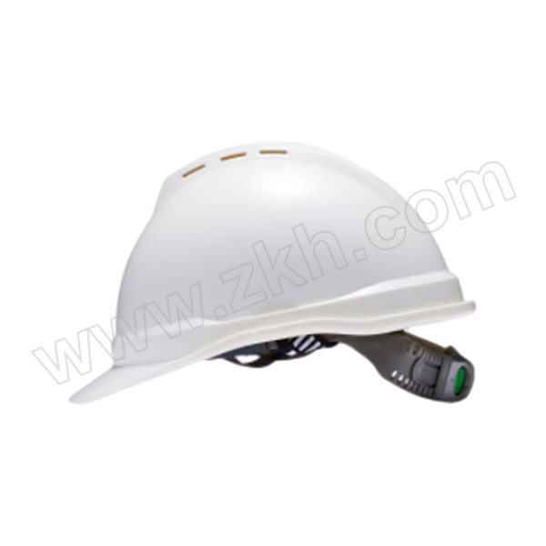 MSA/梅思安 V-Gard500 PE豪华型有孔安全帽 10172512 白色 带透气孔 超爱戴帽衬 针织布吸汗带 D型下颏带 1顶
