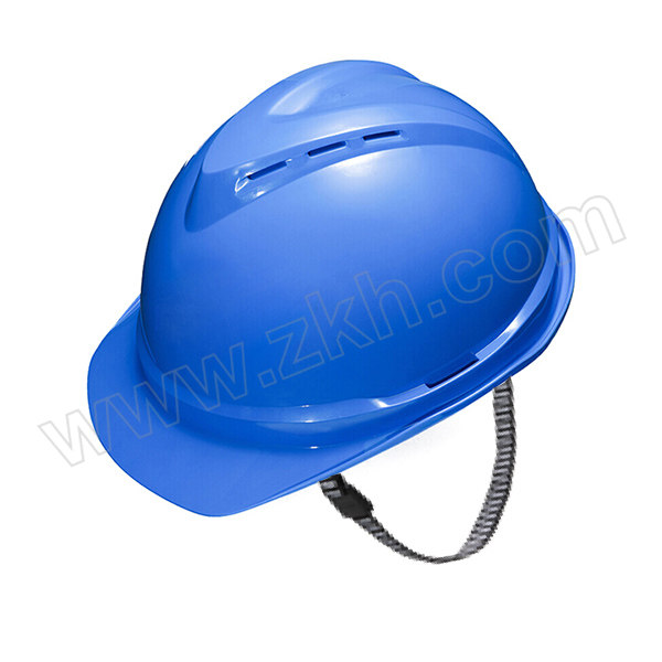 MSA/梅思安 V-Gard500 ABS豪华型有孔安全帽 10172480 蓝色 带透气孔 超爱戴帽衬 针织布吸汗带 D型下颏带 1顶