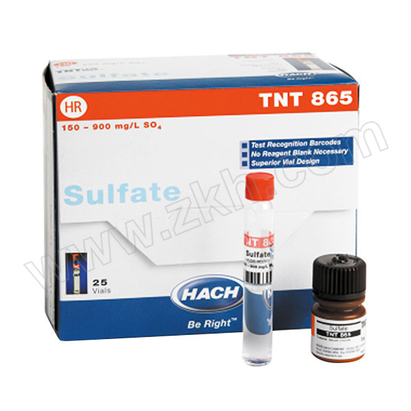 HACH/哈希 硫酸盐试剂 TNT865-CN SuLFATE TNT HR 150~900mg/L 25支 1盒