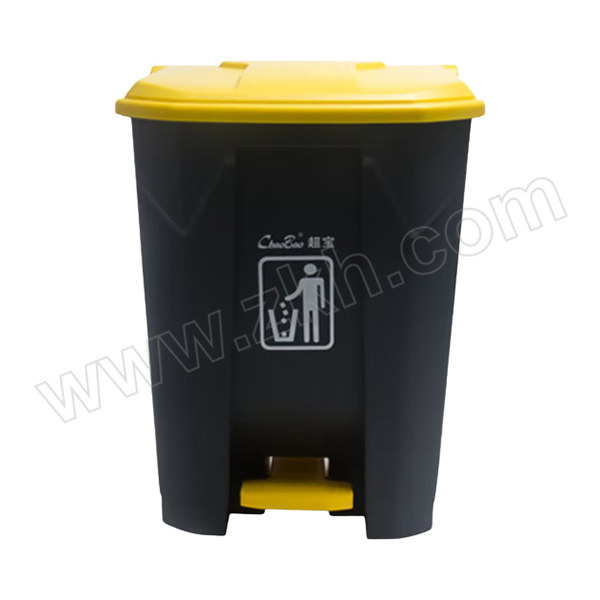 CHAOBAO/超宝 脚踏式垃圾桶 B2-010D 480×416×826mm 87L 灰色+黄色 1个