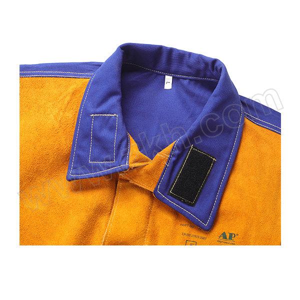 AP/友盟 金黄色皮配蓝色阻燃背布上身焊服 3060 XL 1件