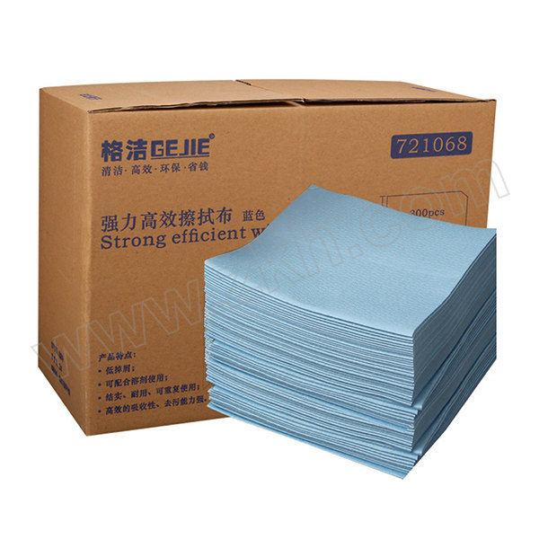 GEJIE/格洁 折叠式强力高效擦拭布 721068 蓝色 30×35cm 300张×4盒 1箱