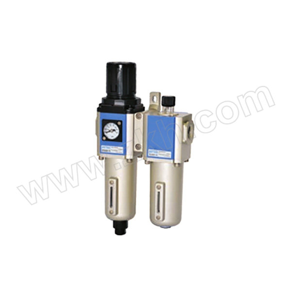 AIRTAC/亚德客 GFC系列金属杯二联件 GFC200C06C1 过滤精度40μm 压力范围0.15~0.9MPa 接口Rc1/8 差压排水式 附压力表 附支架 1套