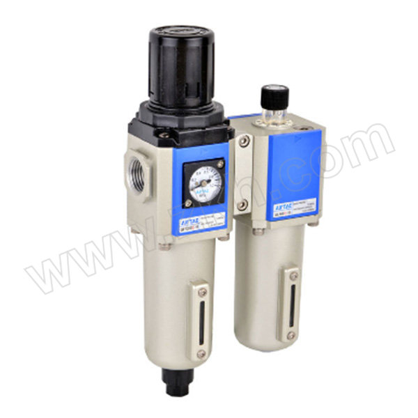 AIRTAC/亚德客 GFC系列金属杯二联件 GFC400C15MLF1K 过滤精度40μm 压力范围0.05~0.4MPa 接口Rc1/2 手动排水式 附压力表 附支架+逆流阀 1套