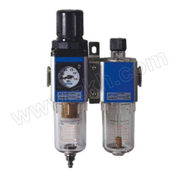 AIRTAC/亚德客 GFC200系列二联件 GFC20006MF1W 过滤精度5μm 压力范围0.05~0.9MPa 接口Rc1/8 手动排水式 附压力表 附支架 1套