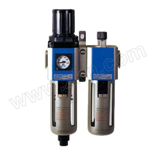 AIRTAC/亚德客 GFC600系列二联件 GFC60025MLC1W 过滤精度5μm 压力范围0.05~0.4MPa 接口Rc1 手动排水式 附压力表 附支架 1套