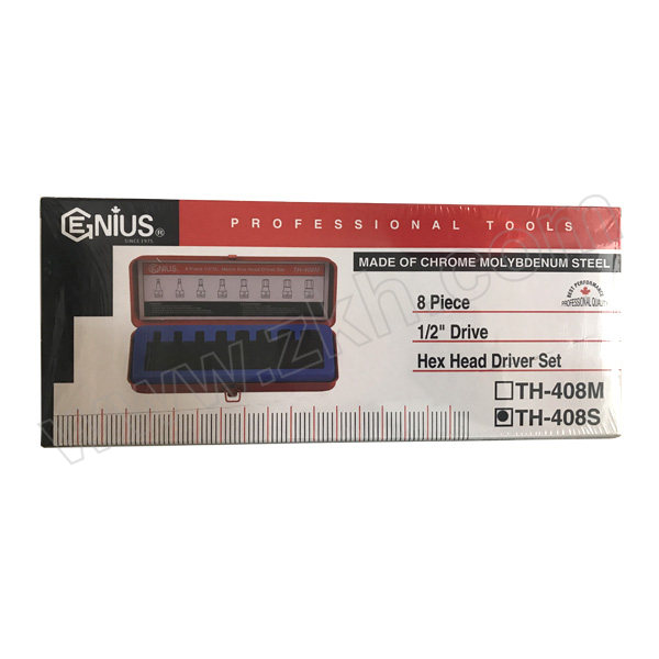 GENIUS/天赋 1/2"系列 8件套英制气动内6角套筒组 TH-408S 3/16",1/4",5/16",3/8",7/16",9/16",11/16",3/4" 1套