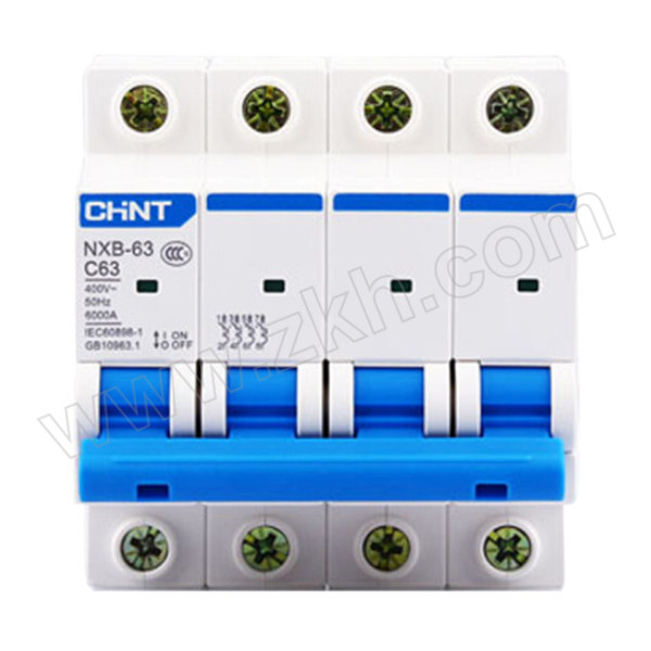 CHINT/正泰 NXB-63系列小型断路器 NXB-63 4P C63 煤改电 C脱扣 额定电流63A 1个