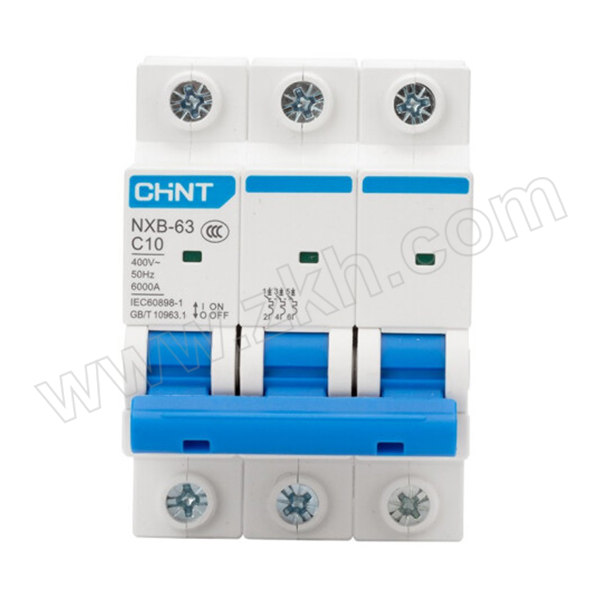 CHINT/正泰 NXB-63系列小型断路器 NXB-63 3P C10 C型脱扣 额定电流10A 1个