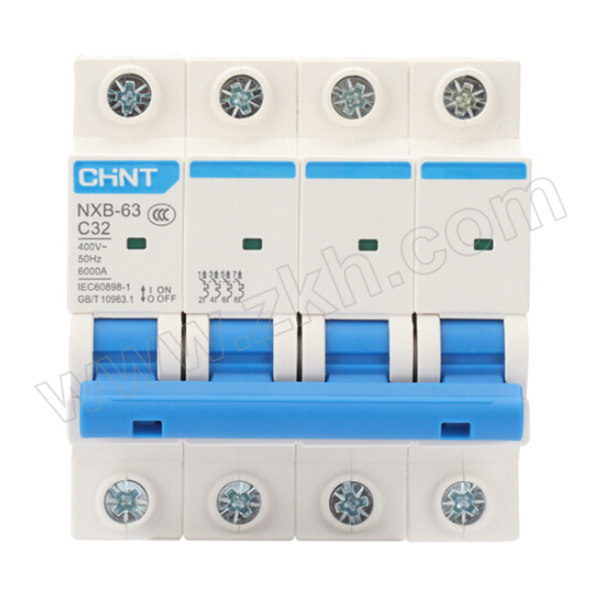 CHINT/正泰 NXB-63系列小型断路器 NXB-63 4P C32 C型脱扣 额定电流32A 1个