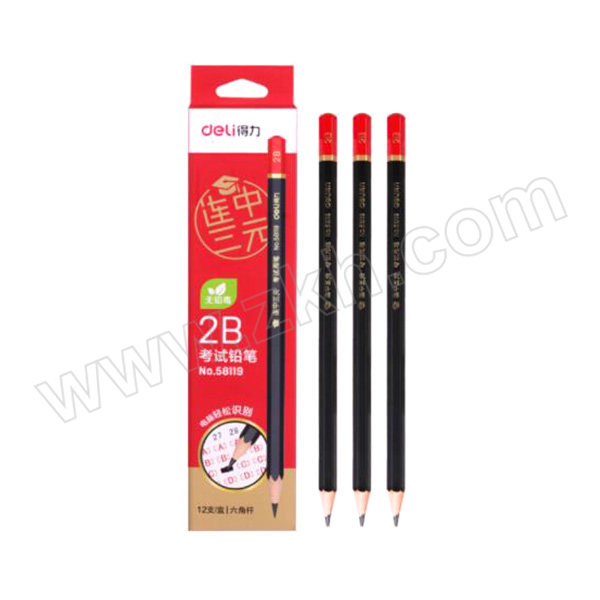 DELI/得力 考试铅笔 58119-2B 12支 1盒