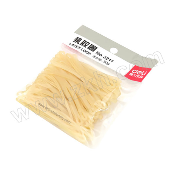 DELI/得力 乳胶圈 3211 30g 微黄 1包