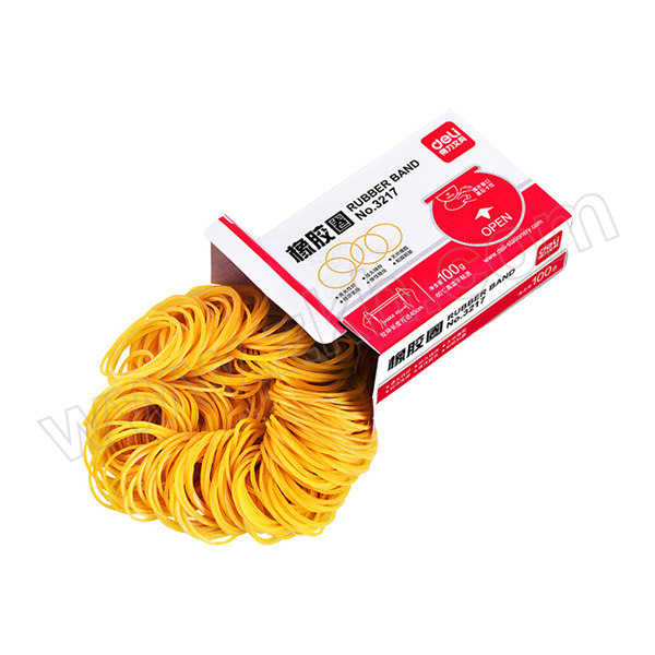 DELI/得力 橡胶圈 3217 100g 黄色 1盒