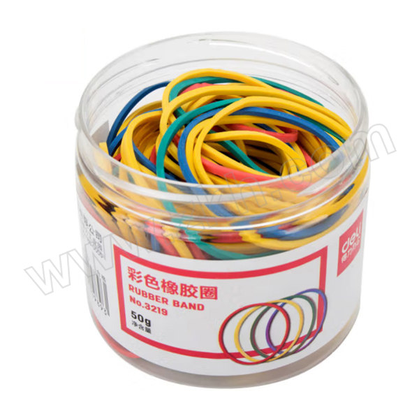 DELI/得力 彩色橡胶圈 3219 50g 彩色 1筒