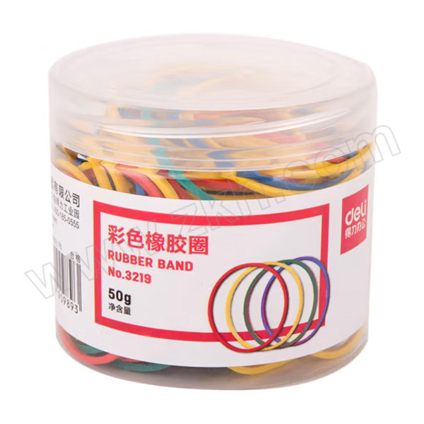DELI/得力 彩色橡胶圈 3219 50g 彩色 1筒