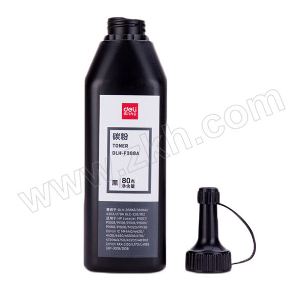 DELI/得力 碳粉 DLH-F388A 黑色 80克  1瓶
