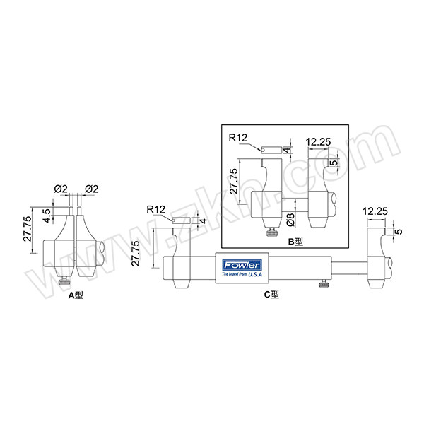FOWLER 数显内径千分尺 50323451 25~50mm 1~2" 不代为第三方检测 1把
