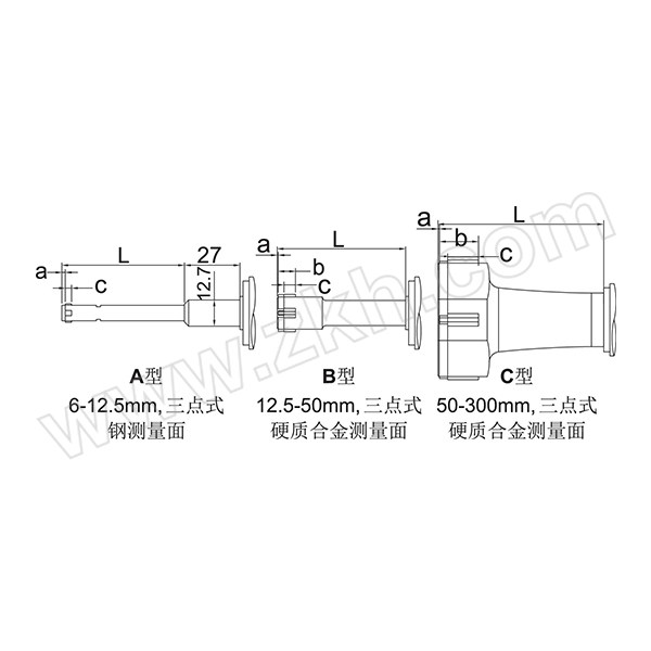 FOWLER 枪式数显三点内径千分尺 50323631 8-10mm .313"-.375" 不代为第三方检测 1把