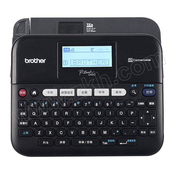 BROTHER/兄弟 桌面式标准型标签打印机 PT-D450 适用3.5～18mm宽TZe色带 打印精度180dpi 打印速度20mm/s 标配 含电源 1台