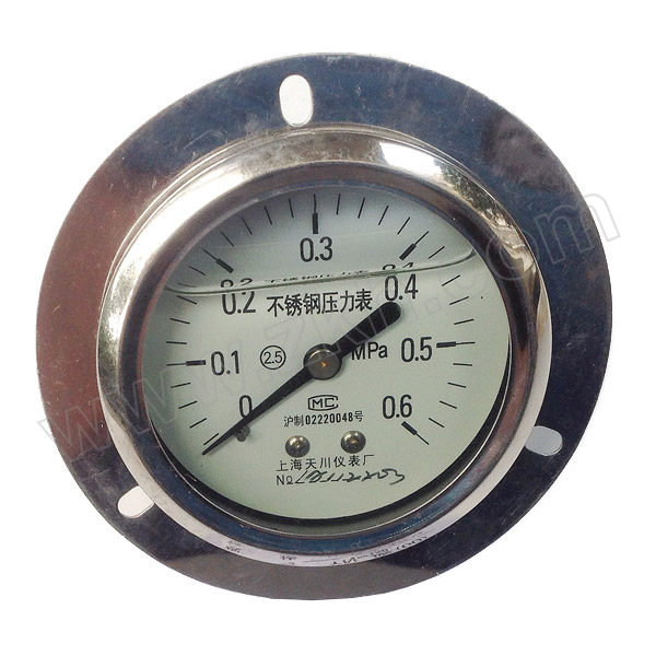 TC/天川 普通不锈钢耐震压力表(轴向 带后边) Y100/0-0.4MPA/M20*1.5 耐震/带后边/1.6级 1个