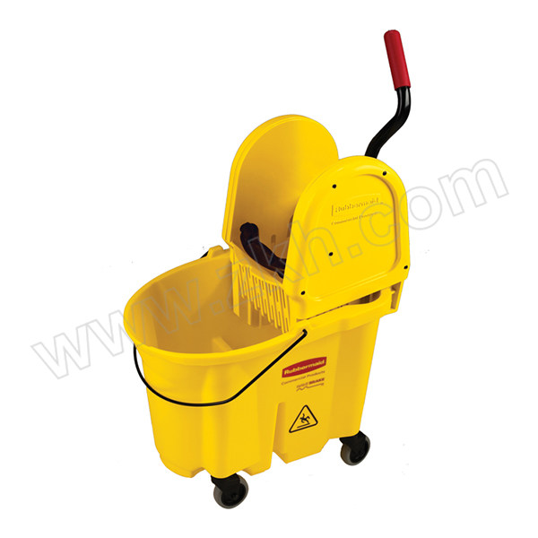 RUBBERMAID/乐柏美 WaveBrake™下压式榨水车 FG757788YEL 51.1cm*39.9cm*92.7cm  9.6kg  33.1 L 1个