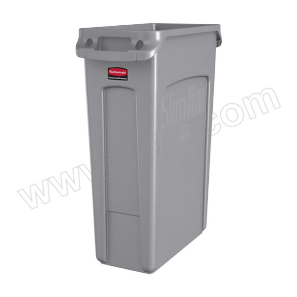 RUBBERMAID/乐柏美 灰色带通风管道SlimJim™垃圾桶 FG354060GRAY 55.9*27.9*76.2cm  14.4kg  87.1L 1个