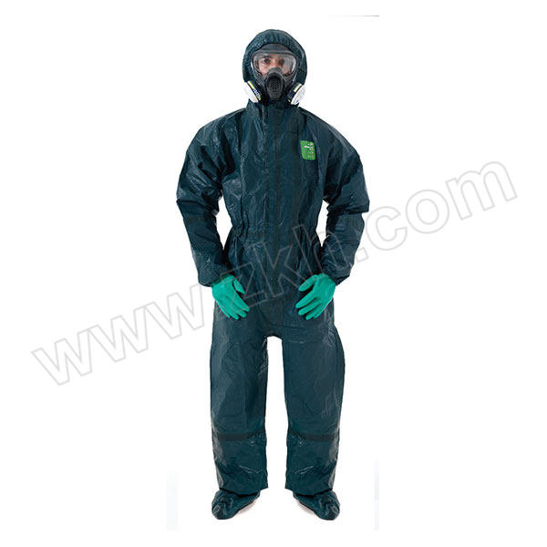 MICROGARD/微护佳 4000绿色双袖双裤腿带脚套防化服 4000带脚套型 XXL,GR40-T-99-122-06,绿色 1件