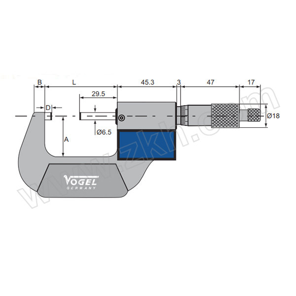 VOGEL/沃戈尔 IP54数显外径千分尺 23 109222 100-125mm/4-5" 公制棘轮 不代为第三方检测 1把