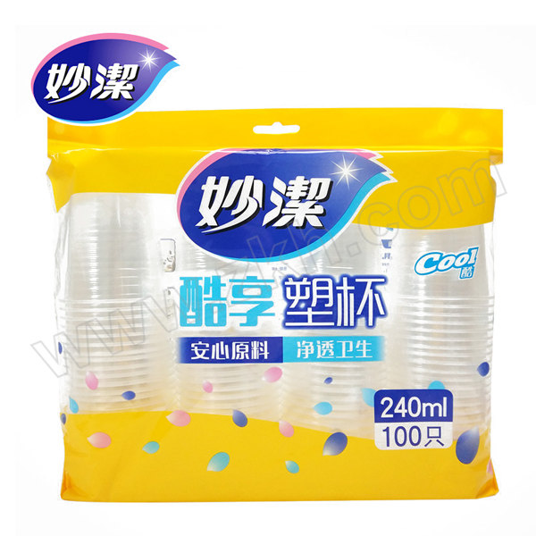 MIAOJIE/妙洁 COOL酷杯240ml 100只装 MDPC100 6917751470232 240ml 1袋