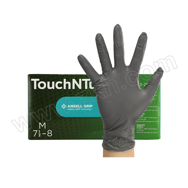 ANSELL/安思尔 TouchNTuff一次性灰色丁腈手套 93250090 L 无粉 1盒