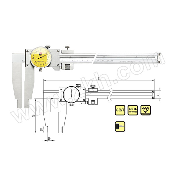 GUANGLU/广陆 开式带表卡尺 171-144 0-200mm 0.02mm 不代为第三方检测 1把