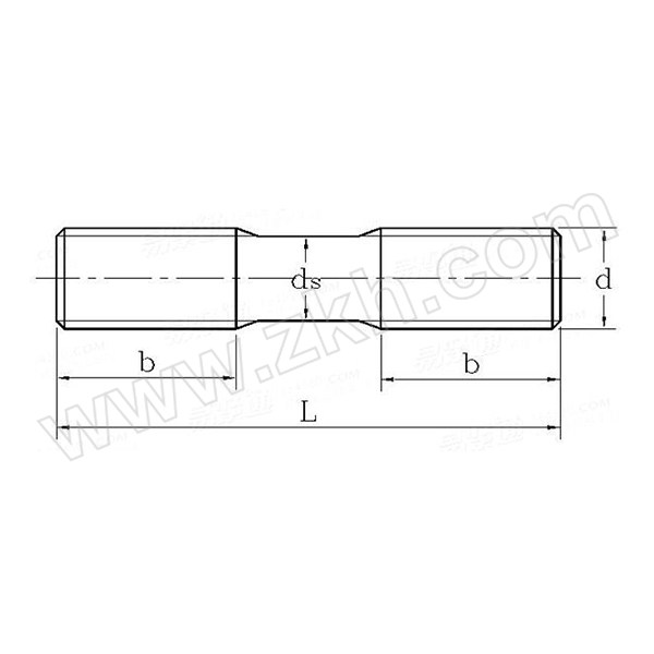 ZKH/震坤行 双头螺栓 8.8级 发黑 M30x200 GB/T901 1盒